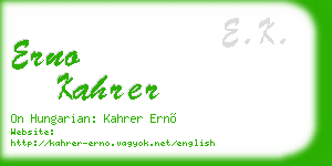 erno kahrer business card